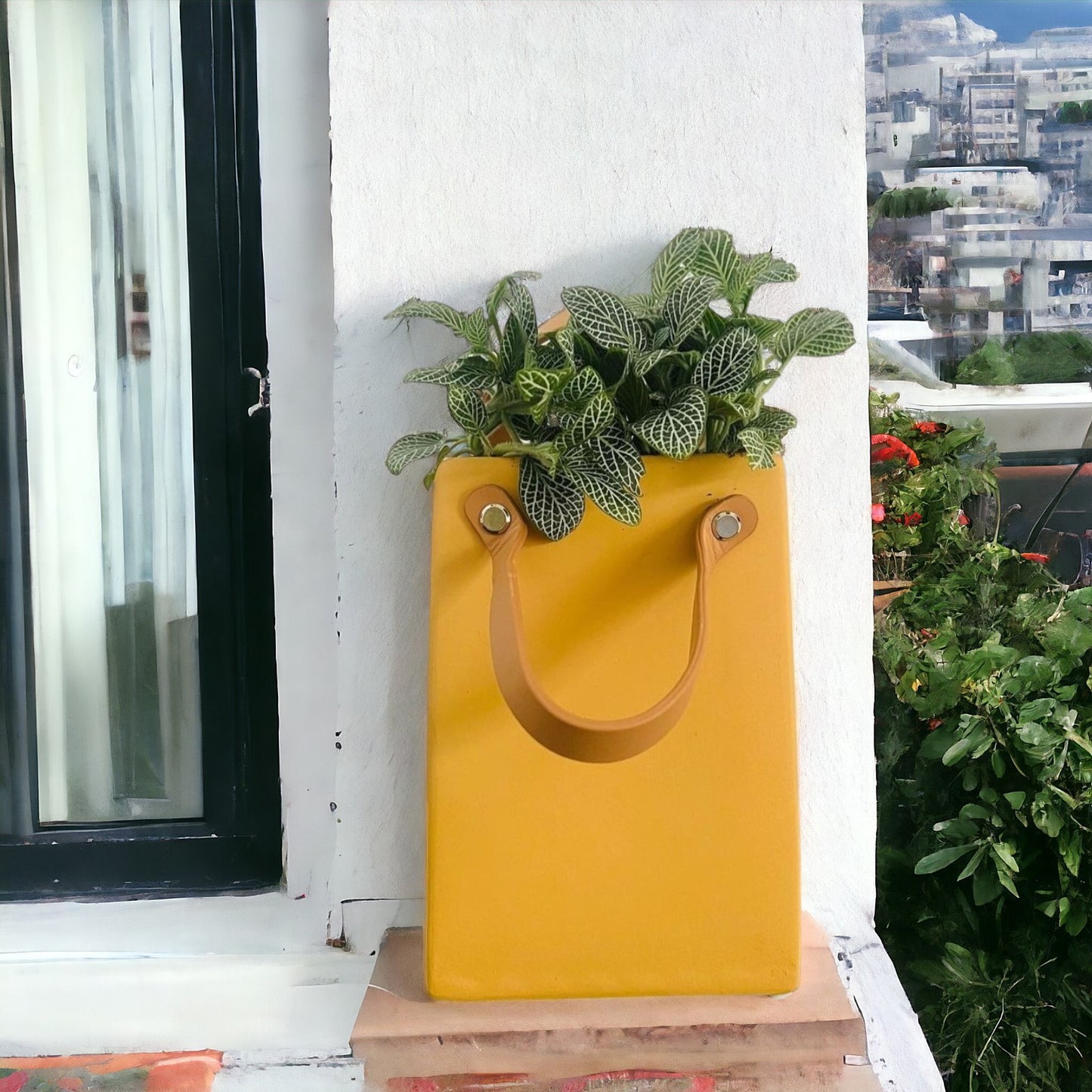 Strapped Carry Bag Vase