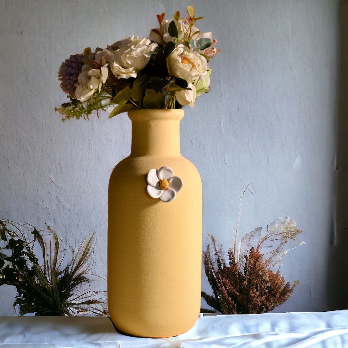 Milk Bottle Matte Vase - Daffodil Yellow