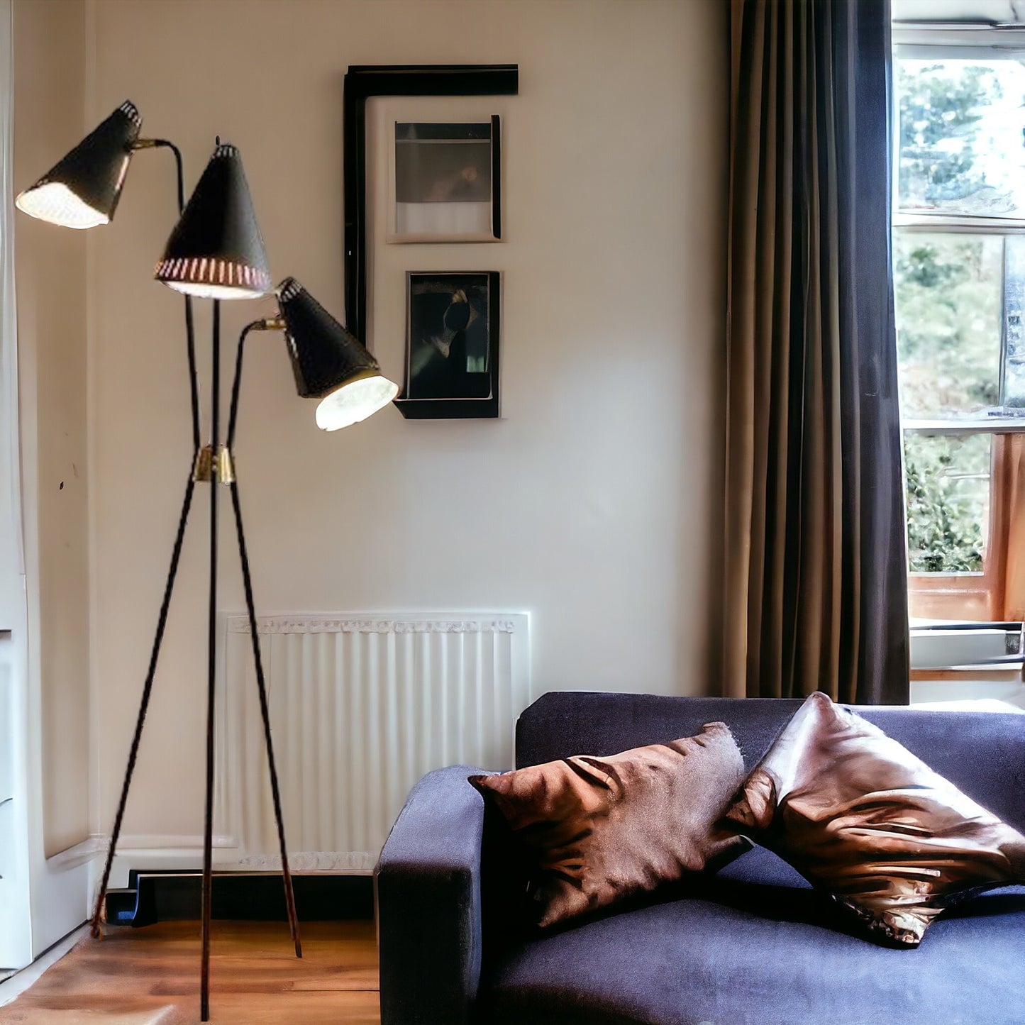 Tri-Face Iron Floor Lamp
