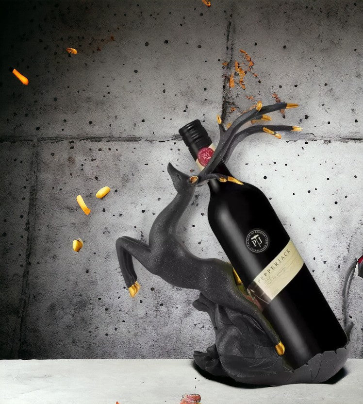 Antelope Wine Holder - Raven Black