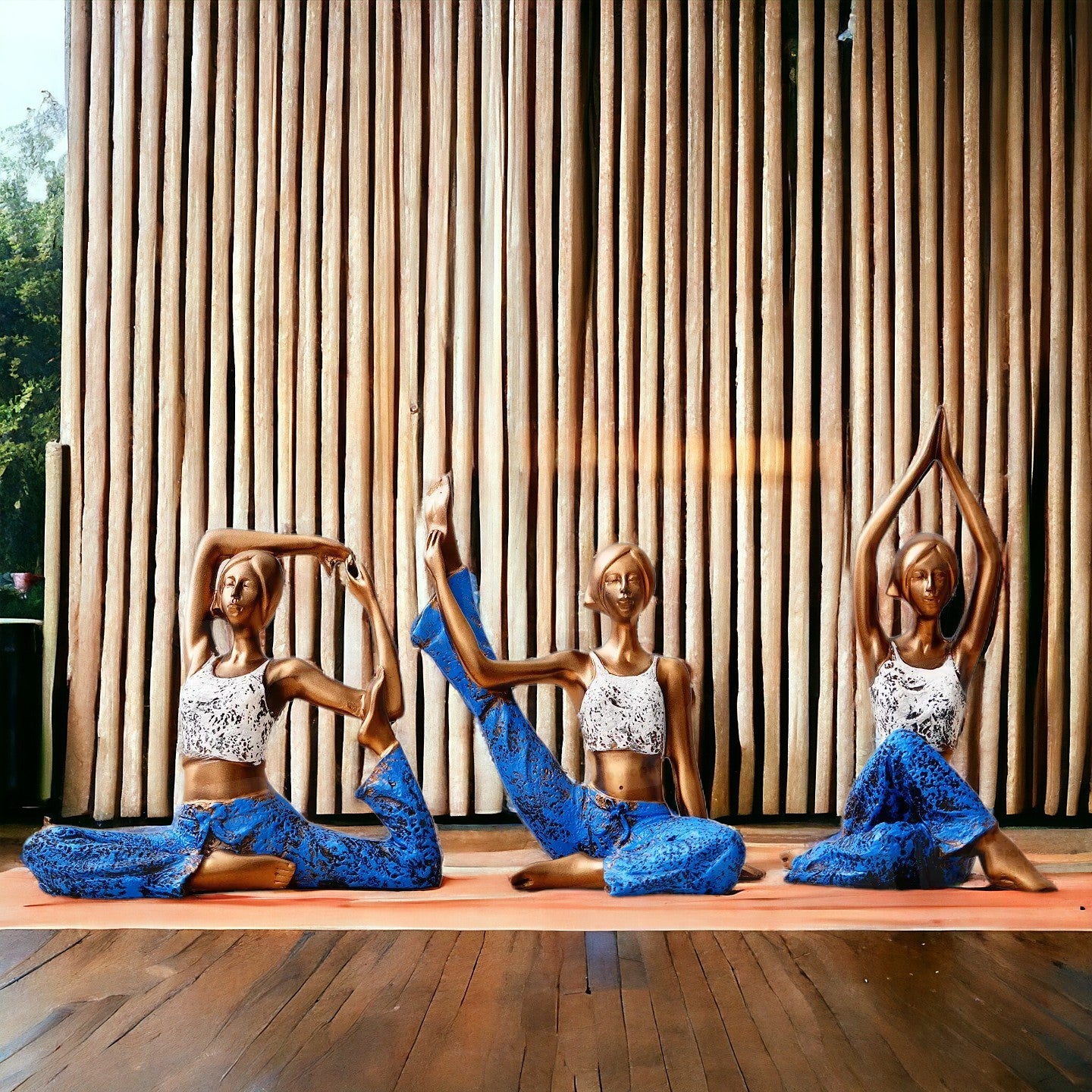Morning Yoga Ladies Set - Silver & Blue