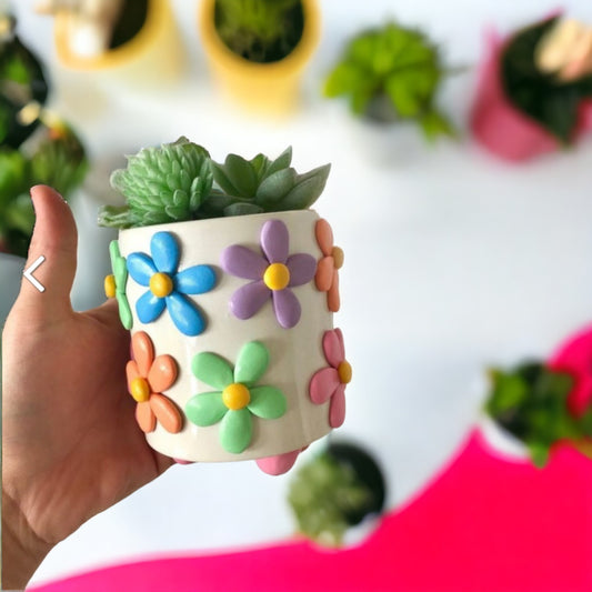 Bunch of Flowers Ceramic Succulent Pot