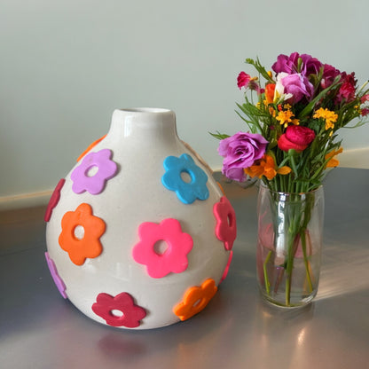 Mini-Flower Oval Ceramic Vase