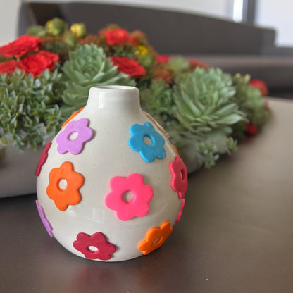 Mini-Flower Oval Ceramic Vase