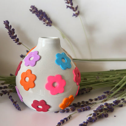 Mini-Flower Oval Ceramic Vase