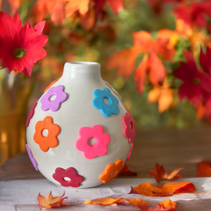 Mini-Flower Oval Ceramic Vase