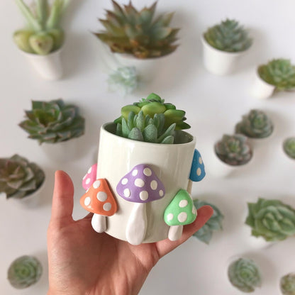 Mushroom Ceramic Succulent Pot