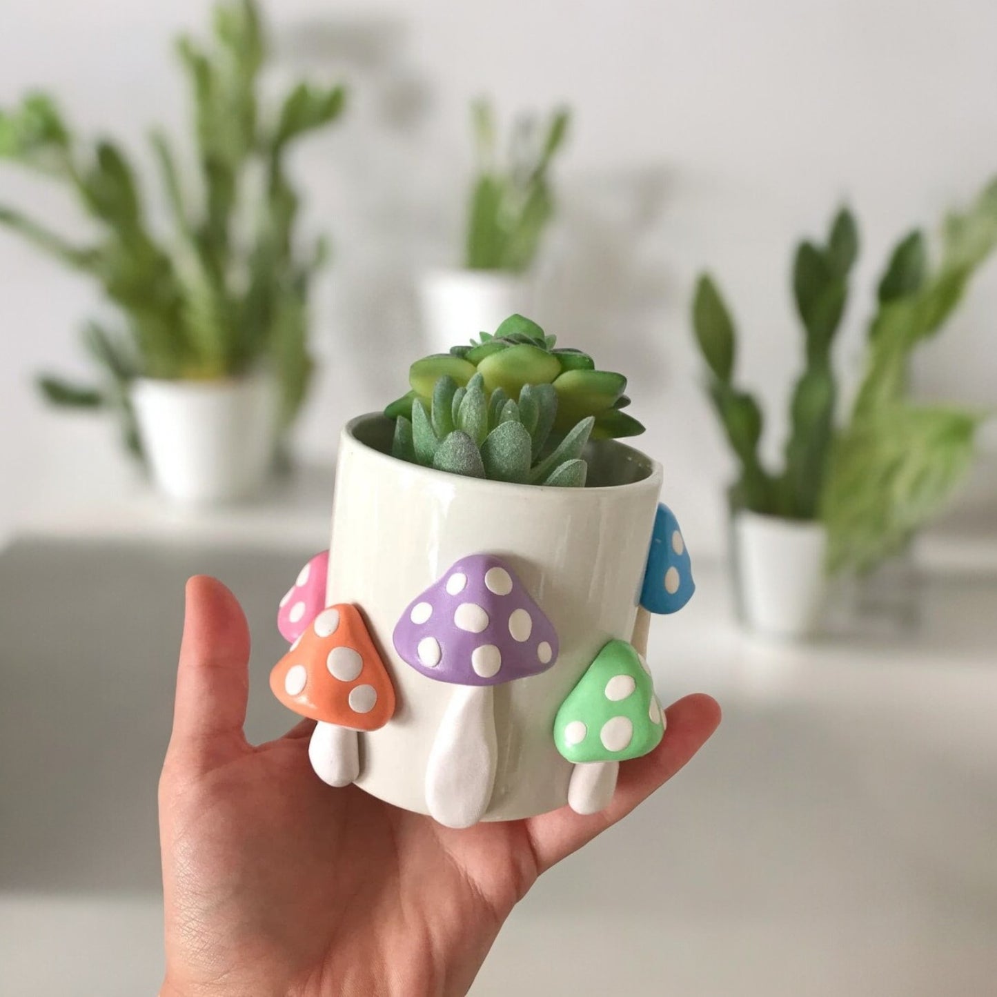 Mushroom Ceramic Succulent Pot