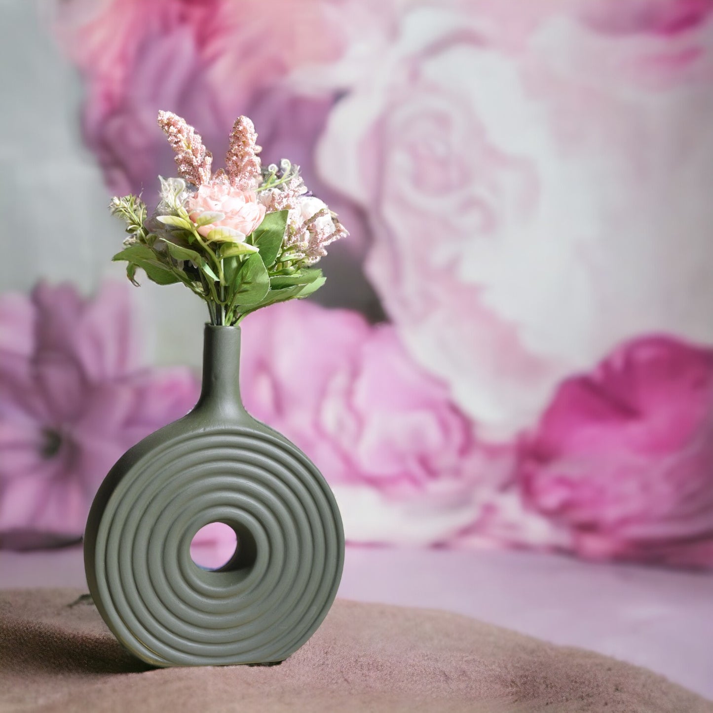 Coil Ceramic Vase - Seafoam Black