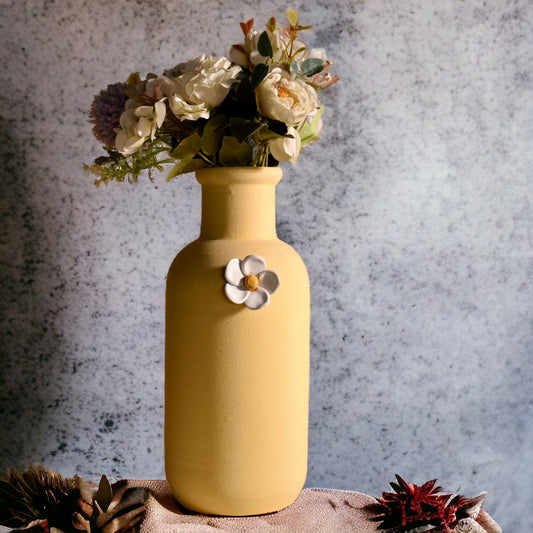 Milk Bottle Matte Vase - Daffodil Yellow