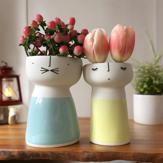 Ceramic Couple Vase - Set of 2