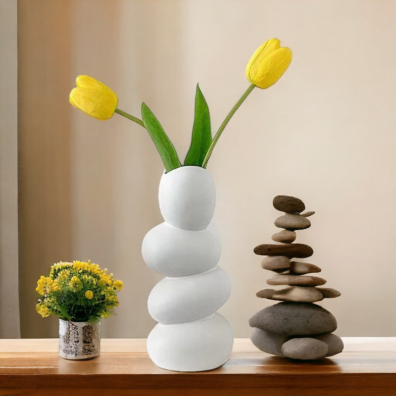 Stacked Stone Ceramic Vase