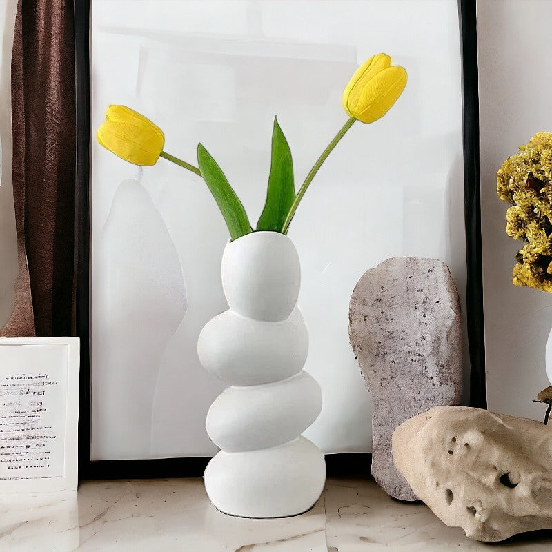 Stacked Stone Ceramic Vase