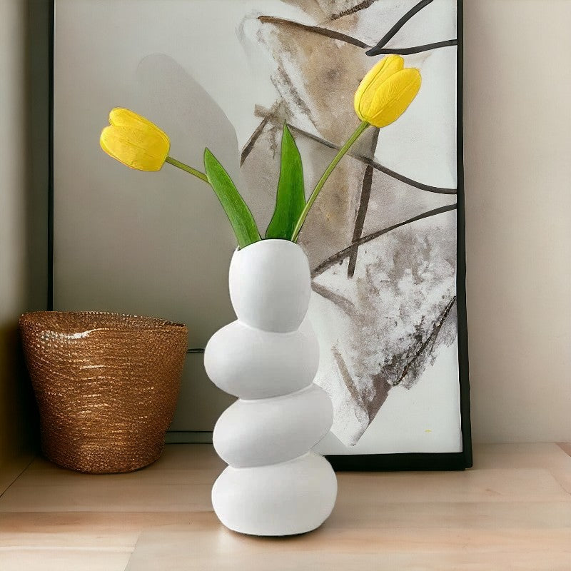 Stacked Stone Ceramic Vase