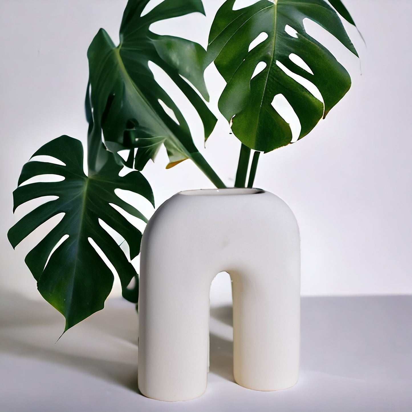 N Ceramic Vase - Bone White