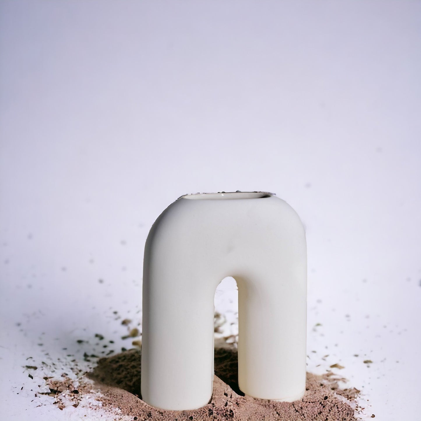 N Ceramic Vase - Bone White
