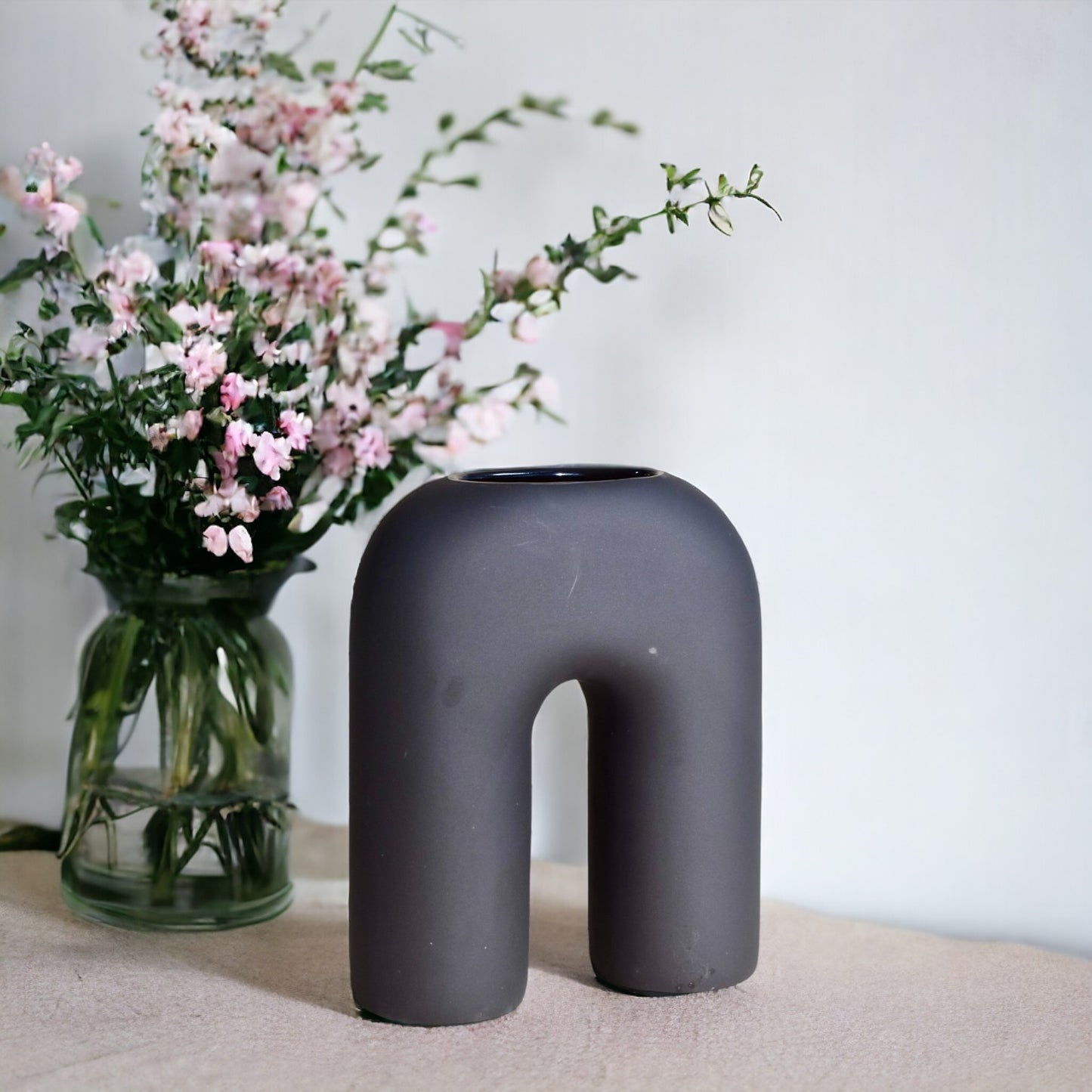 N Ceramic Vase - Graphite Grey