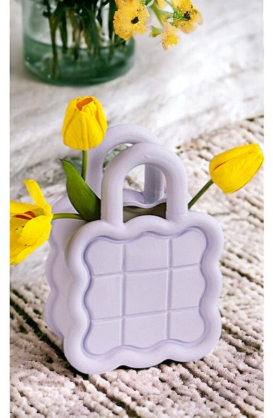 Handbag Vase - Lavender Purple