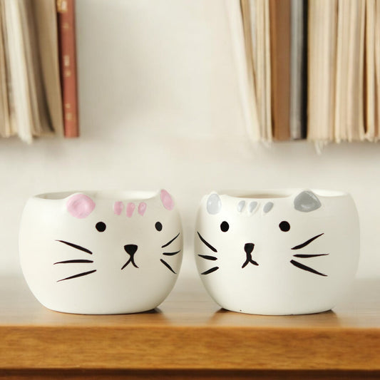 Ceramic Cat Planters - Set of 2