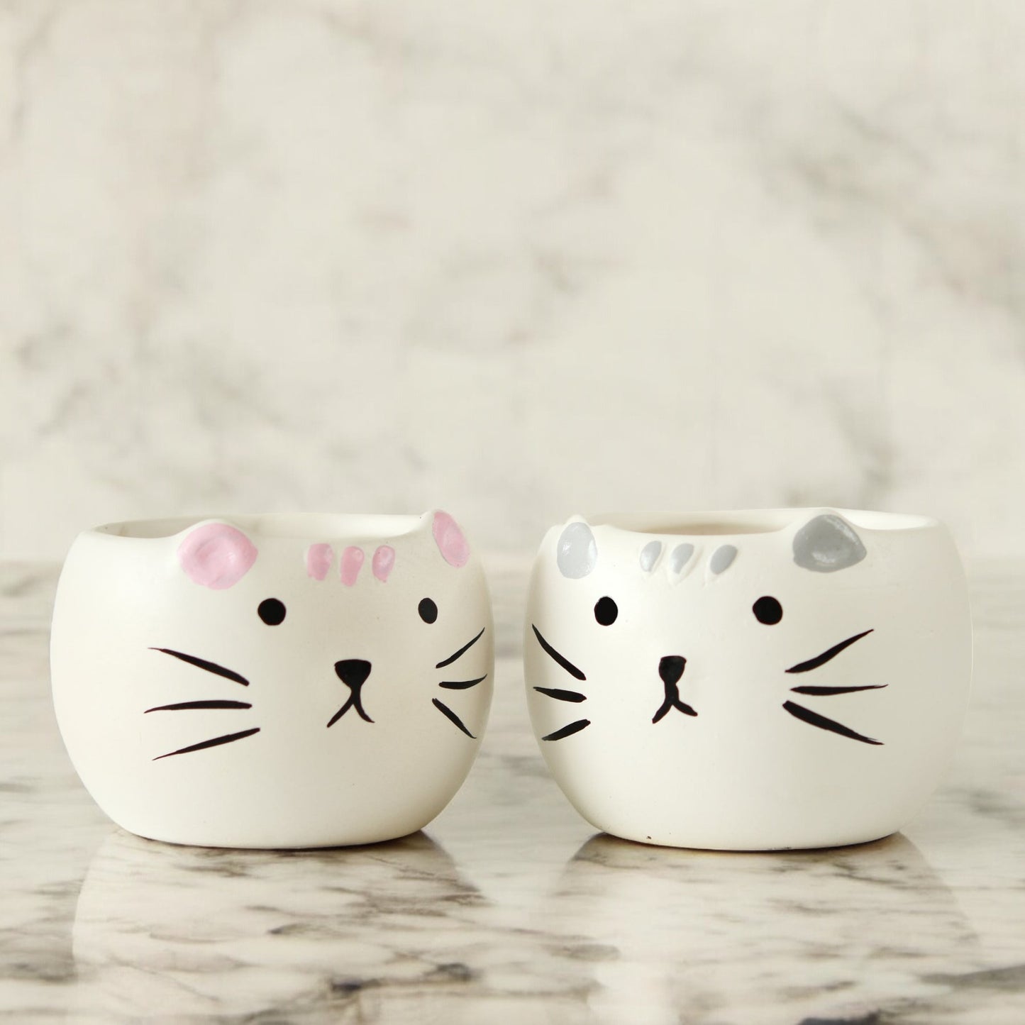 Ceramic Cat Planters - Set of 2