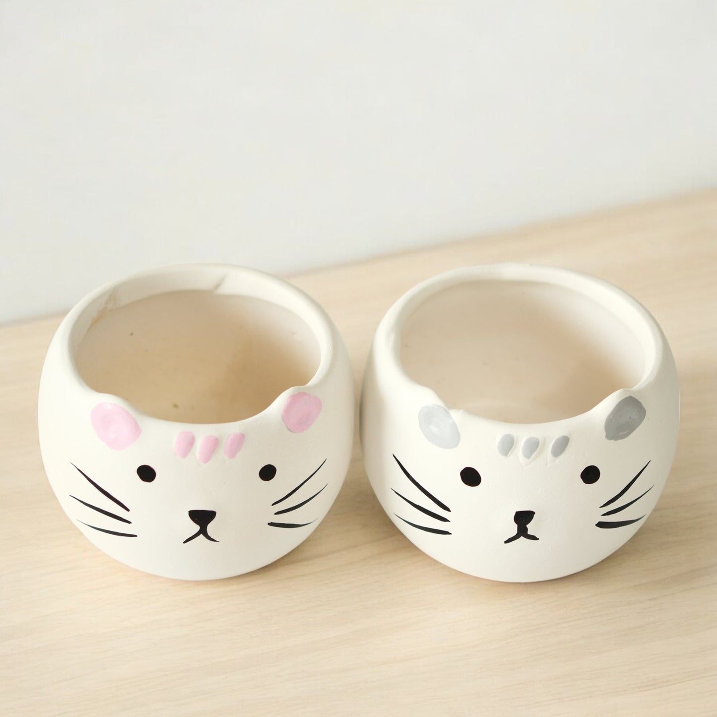 Ceramic Cat Planters - Set of 2