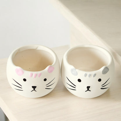 Ceramic Cat Planters - Set of 2