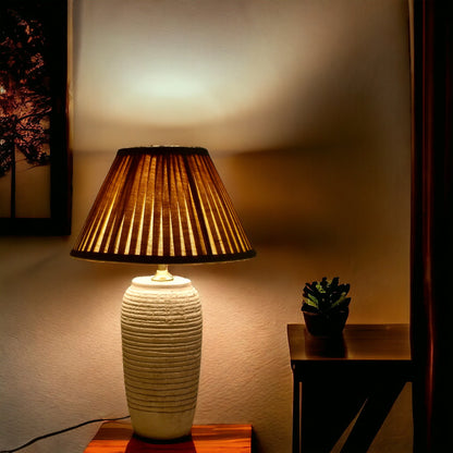 Rattan Basket Ceramic Table Lamp