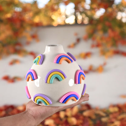 Mini-Rainbow Oval Ceramic Vase