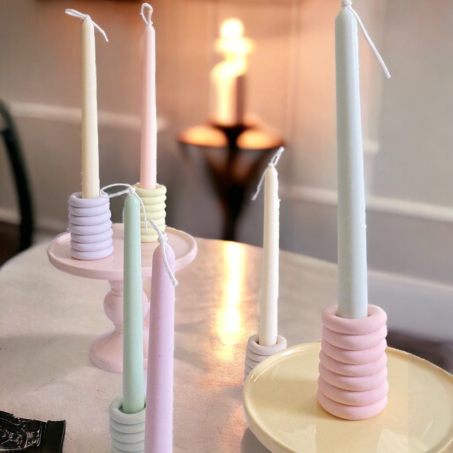 Ceramic Rings of Fire - Candle Holder