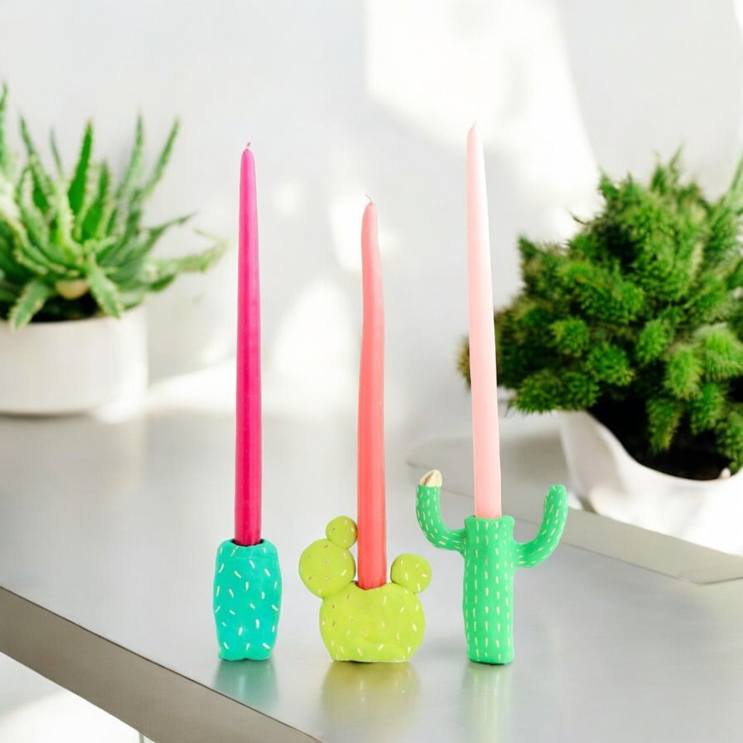 Cactus Ceramic Candle Holder