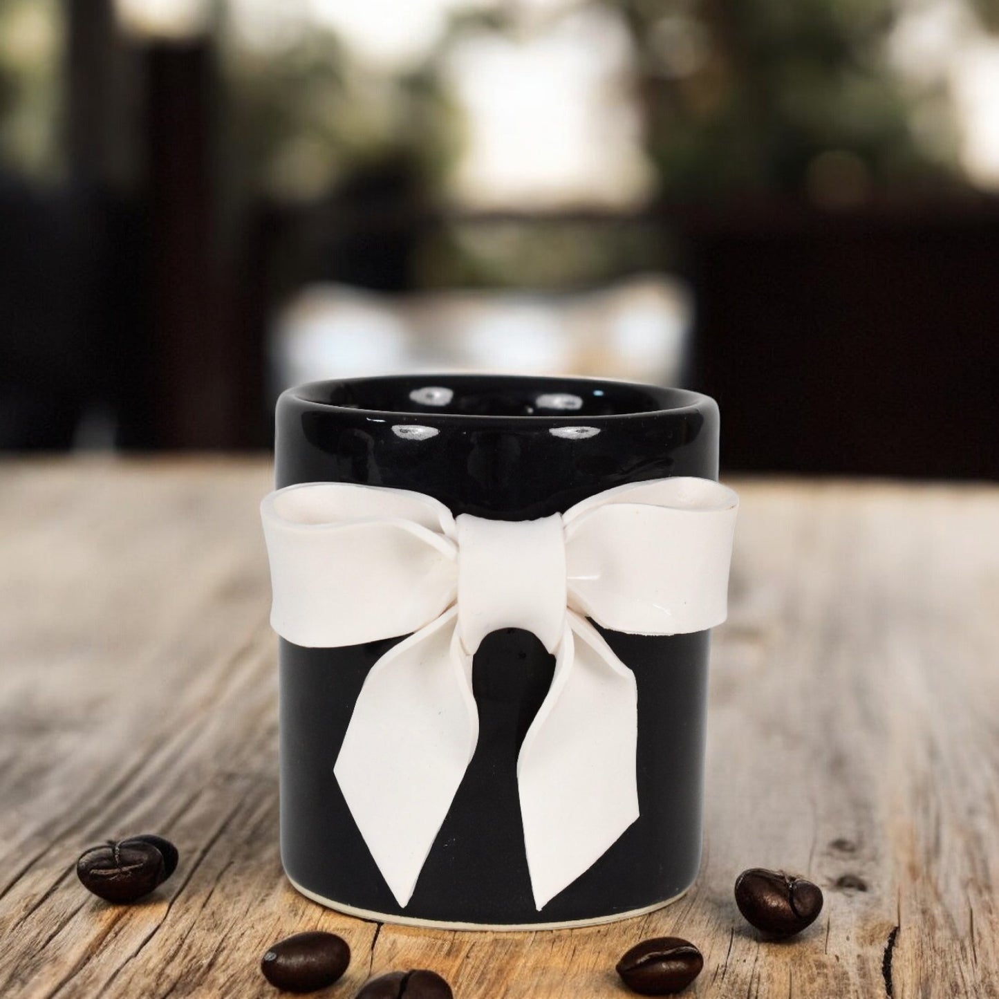 Tuxedo Bow Ceramic Succulent Pot - Dark Edition