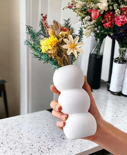 Tri-Bubble Ceramic Vase