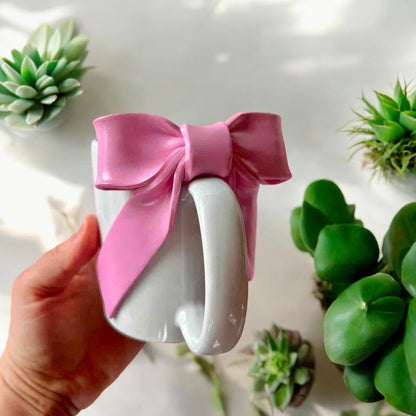 Handle Big Bow Ceramic Mug