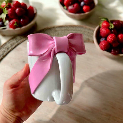 Handle Big Bow Ceramic Mug