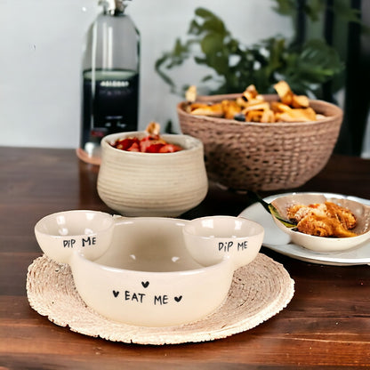 Ceramic Chip & Dip Bowl