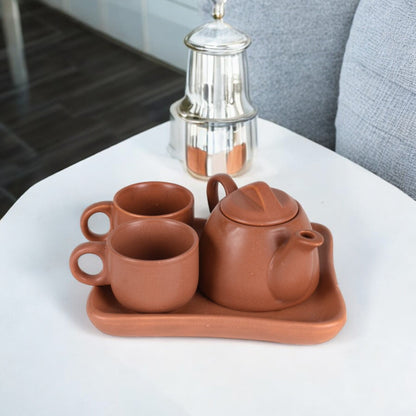 Pastel Tea Pot Set - Earth Brown