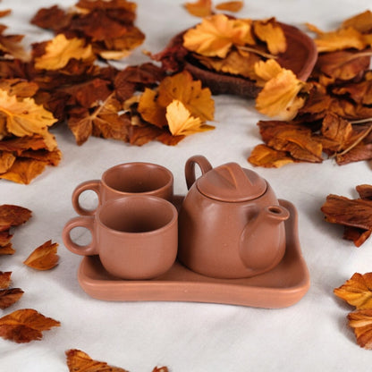 Pastel Tea Pot Set - Earth Brown