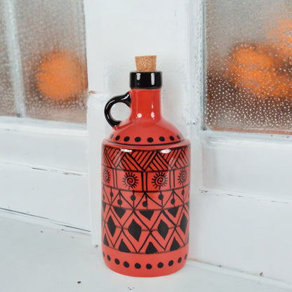 Italian Ceramic Oil Dispenser - Tribal Red