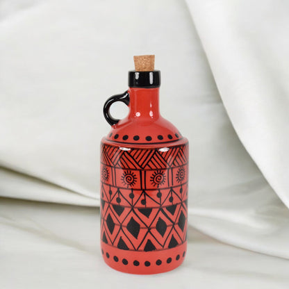 Italian Ceramic Oil Dispenser - Tribal Red