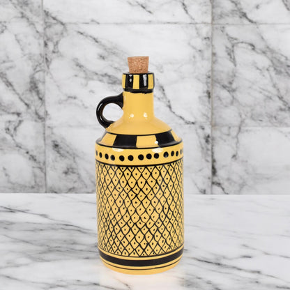 Italian Ceramic Oil Dispenser - Black & Yellow