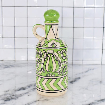 Italian Ceramic Oil Dispenser - Lemon Green