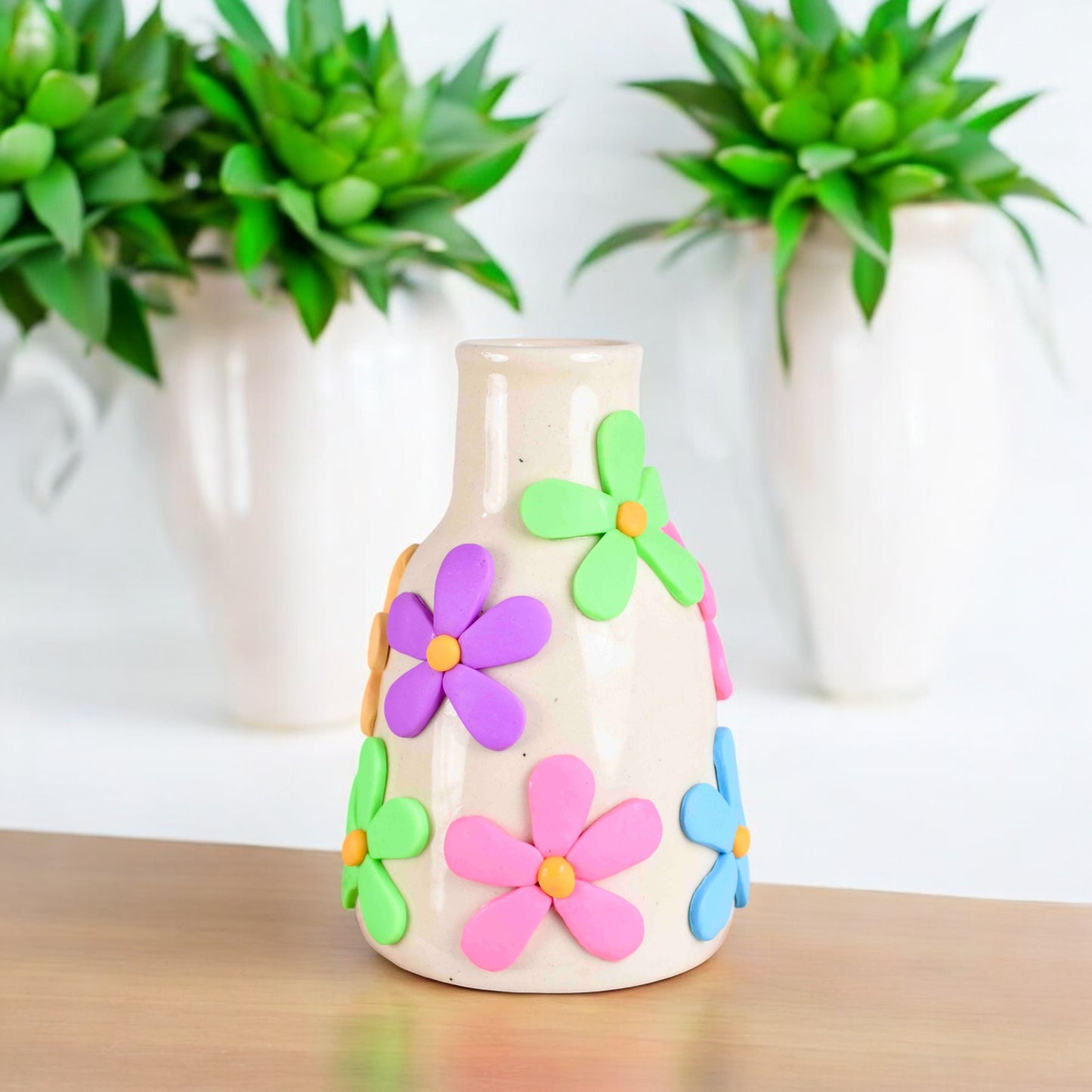 Flower Long Oval Ceramic Vase