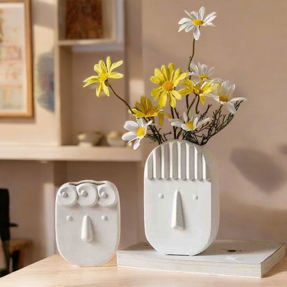 Whimsy Faces Ceramic Vases – Set of 3