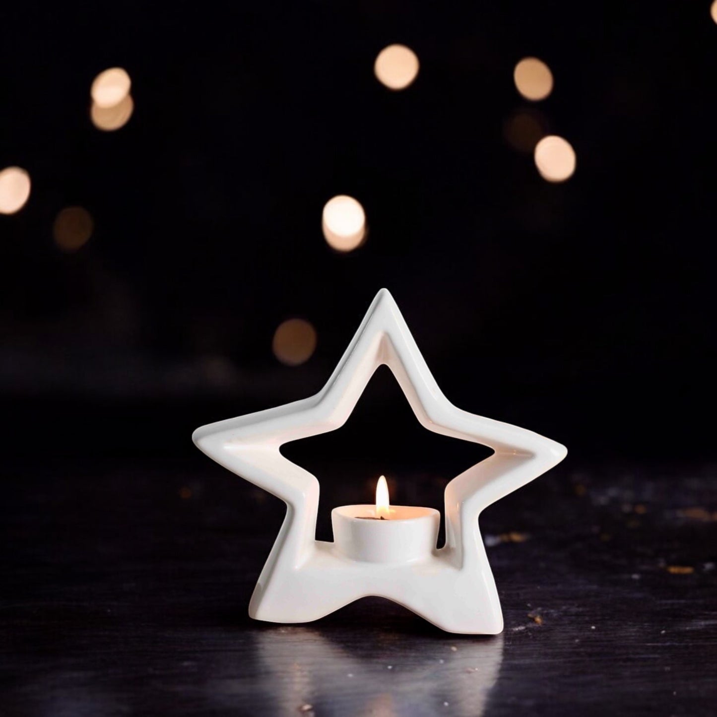 Christmas Star Ceramic Tealight Holder